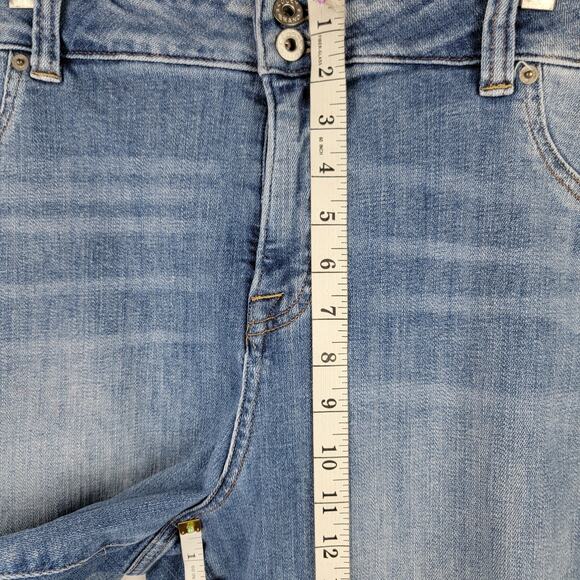 Lucky Brand Jeans 20W Emma Crop White Embroidery Hem Straight Leg Stretch Denim - Picture 12 of 13